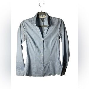 H&M Blue White Striped Button Down Shirt Size 6